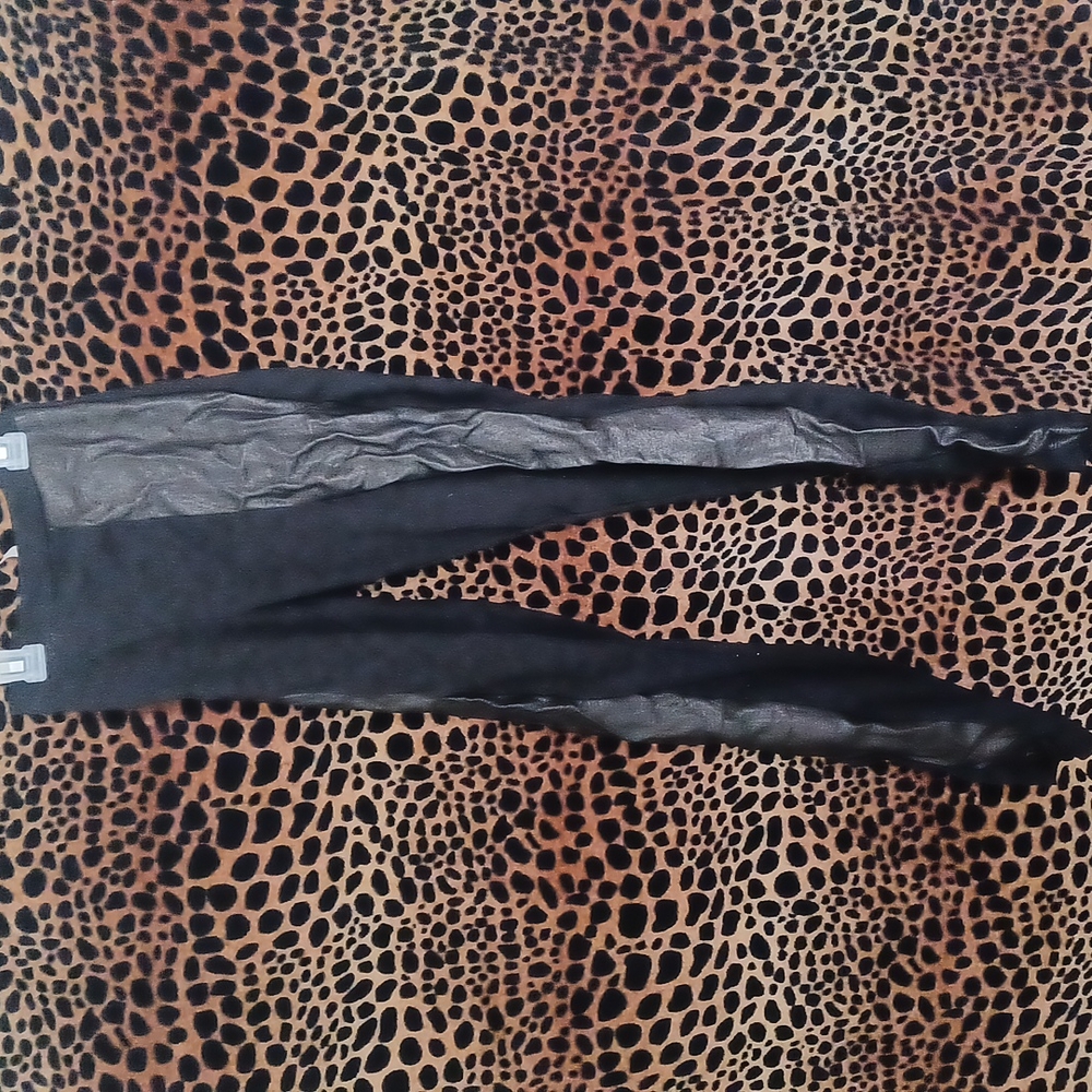 Petticoat Alley, S black and dark charcoal moto leggings